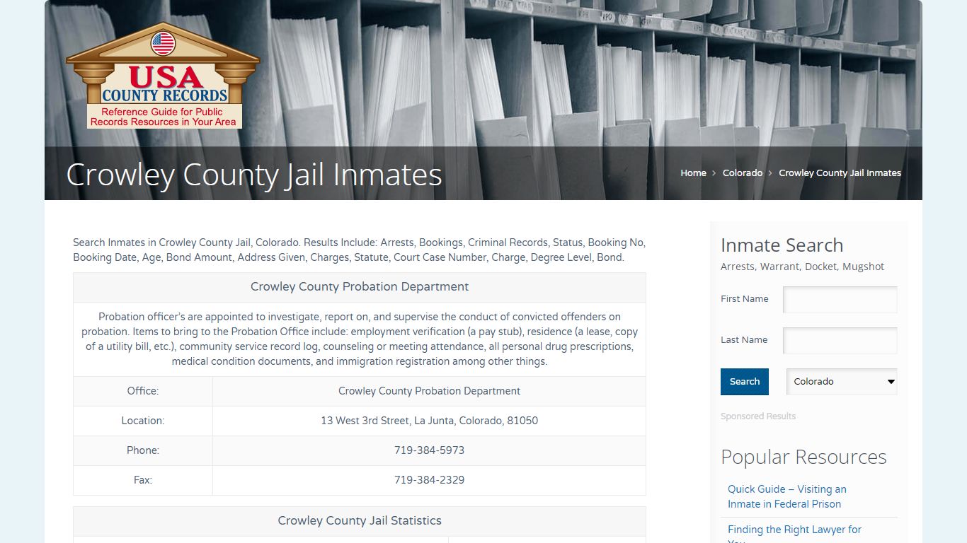 Crowley County Jail Inmates | Name Search